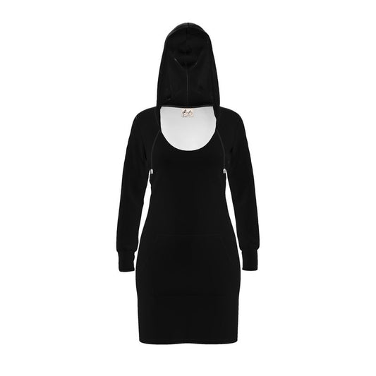 BizzyBodiez Black Hoodie Dress